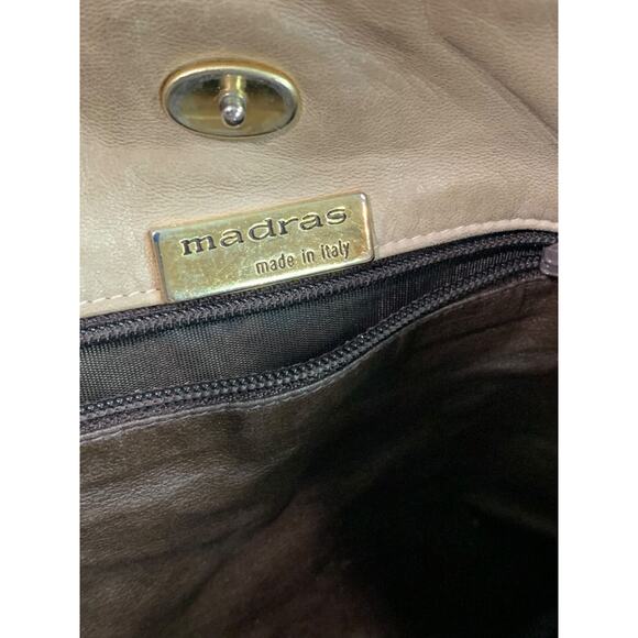 Madras Made in Italy Woven Leather Soft Bucket Bag Purse - Picture 8 of 9